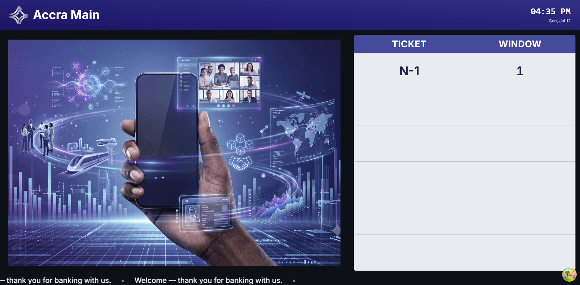 cxOptima queue display board